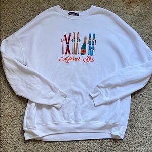 Kiel James Patrick White Apres Ski Crewneck Sweatshirt